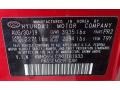 PR2: Scarlet Red Pearl 2019 Hyundai Ioniq Hybrid Blue Color Code
