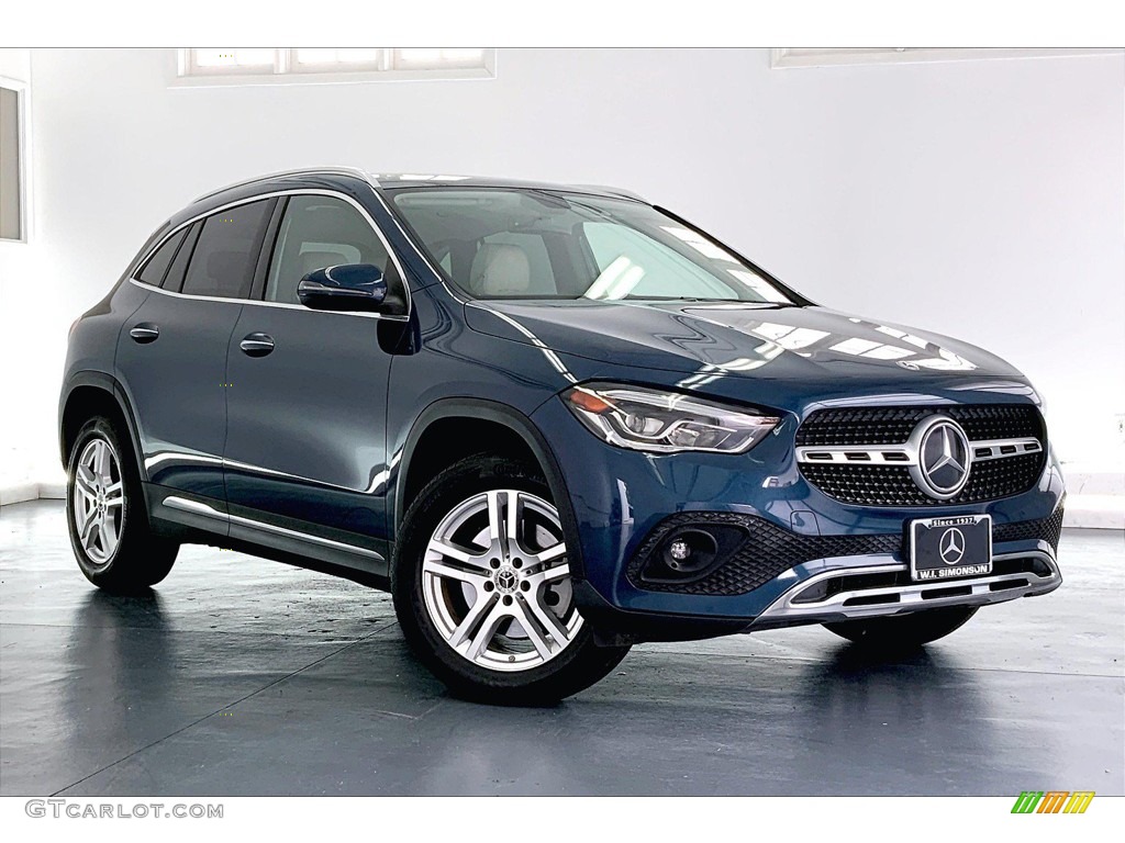 2021 GLA 250 - Denim Blue Metallic / Macchiato Beige photo #34