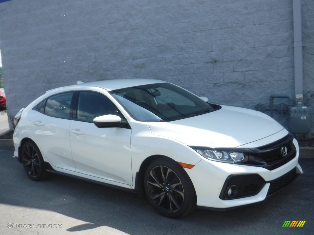 White Orchid Pearl 2018 Honda Civic Sport Hatchback Exterior Photo #146145234