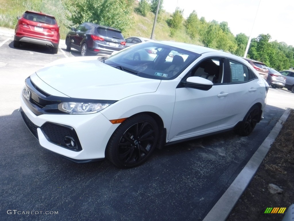 2018 Civic Sport Hatchback - White Orchid Pearl / Black/Ivory photo #5