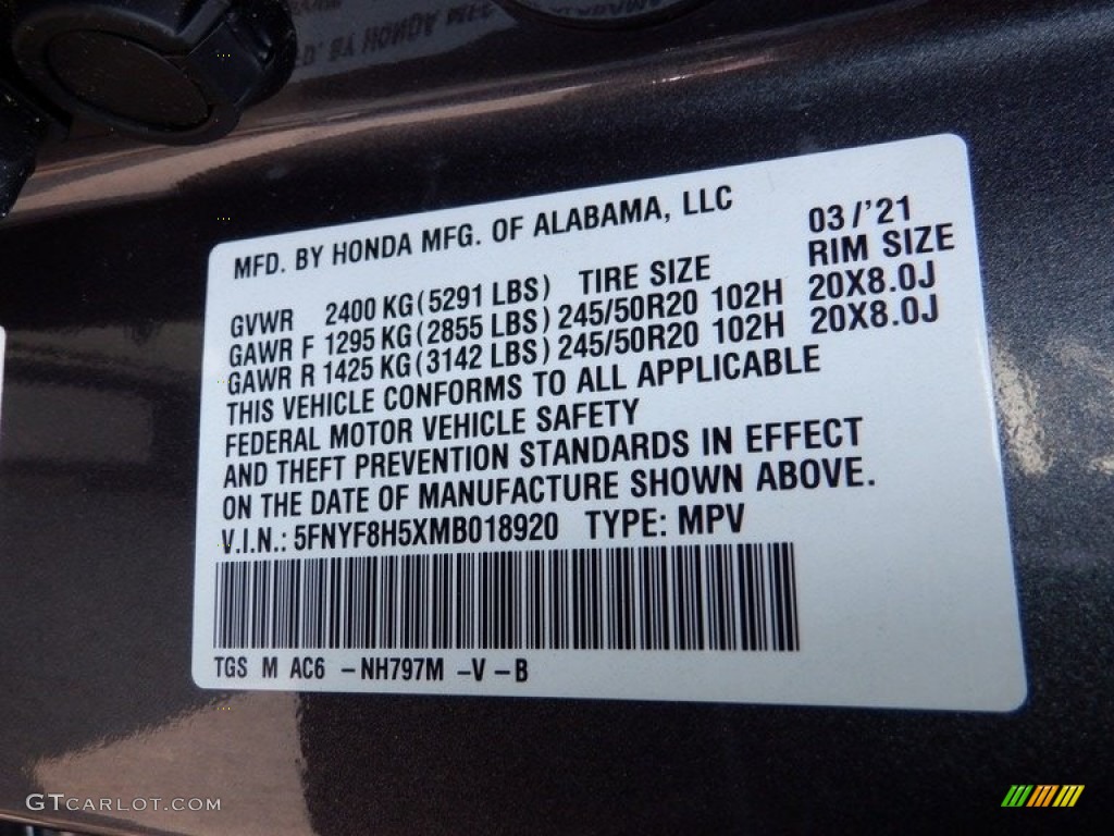 2021 Passport EX-L AWD - Modern Steel Metallic / Black photo #34