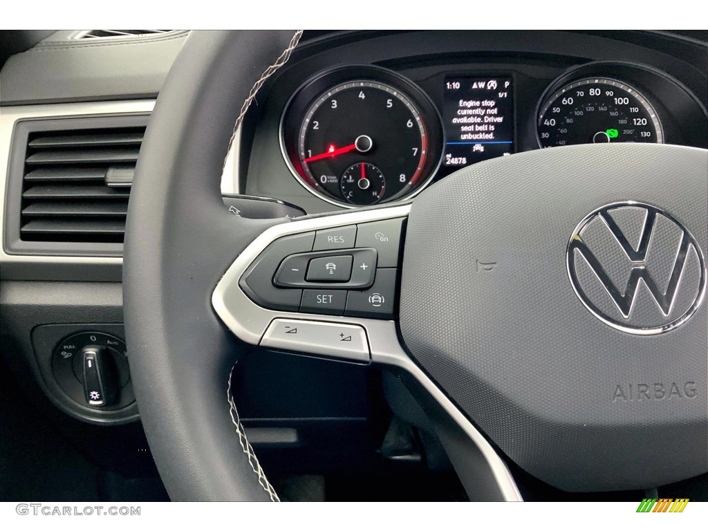 2021 Volkswagen Atlas Cross Sport SE Titan Black Steering Wheel Photo #146147193