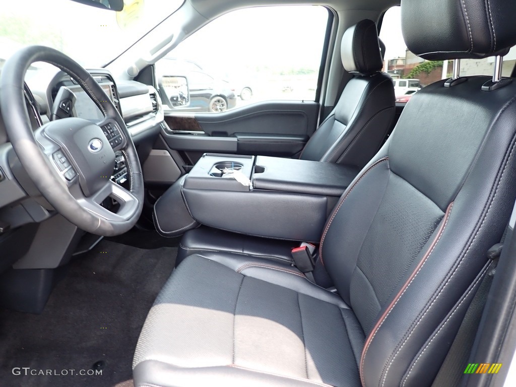 Black Interior 2022 Ford F150 Lariat SuperCrew 4x4 Photo #146148439
