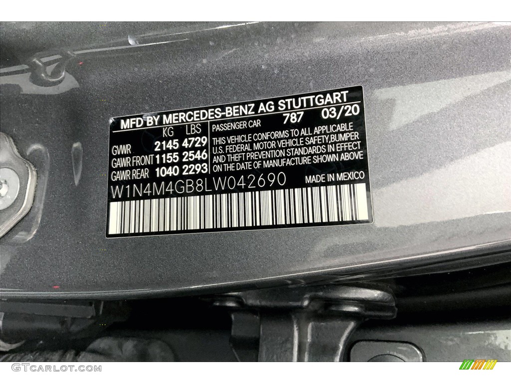 2020 GLB 250 - Mountain Grey Metallic / Black photo #33