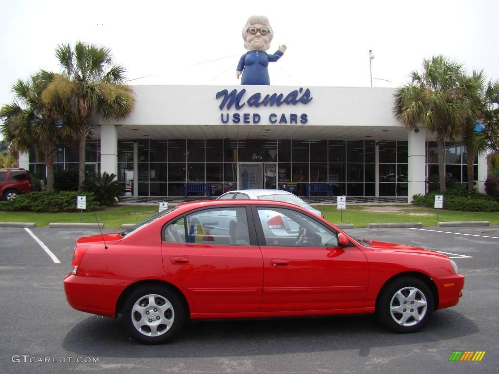 2004 Elantra GLS Sedan - Rally Red / Gray photo #1