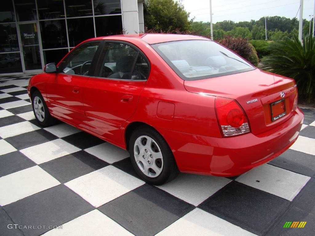 2004 Elantra GLS Sedan - Rally Red / Gray photo #4