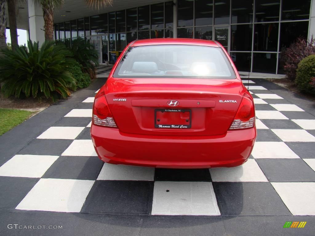 2004 Elantra GLS Sedan - Rally Red / Gray photo #5