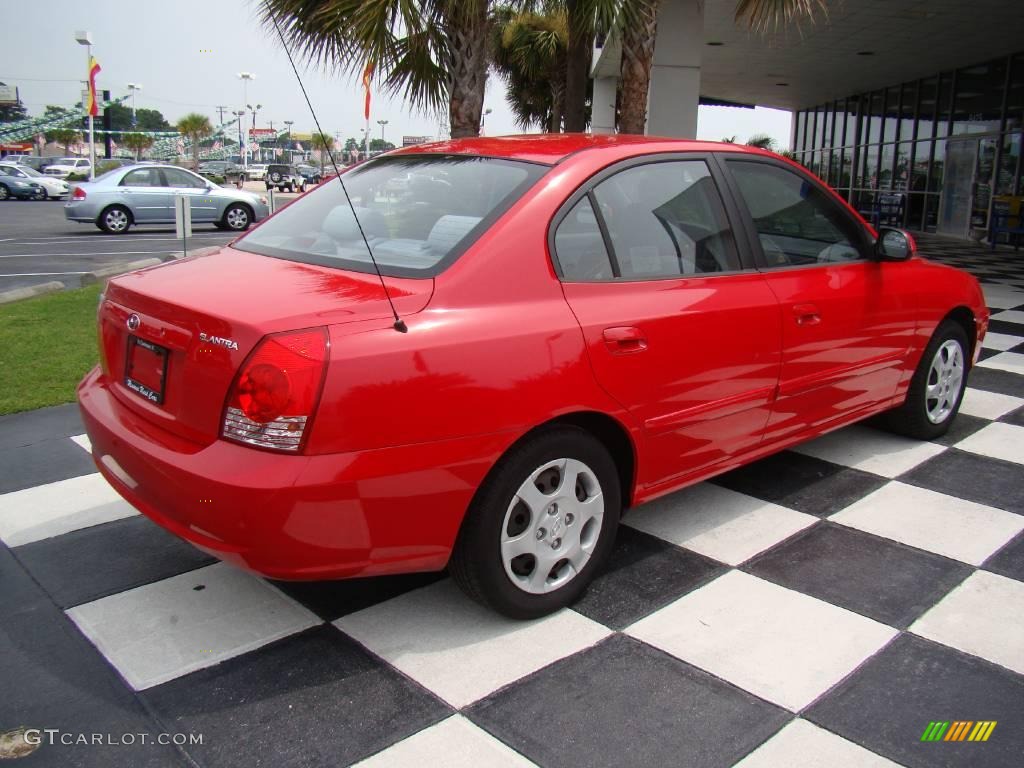 2004 Elantra GLS Sedan - Rally Red / Gray photo #6
