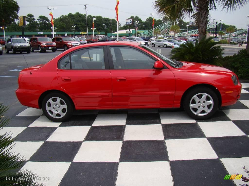 2004 Elantra GLS Sedan - Rally Red / Gray photo #7