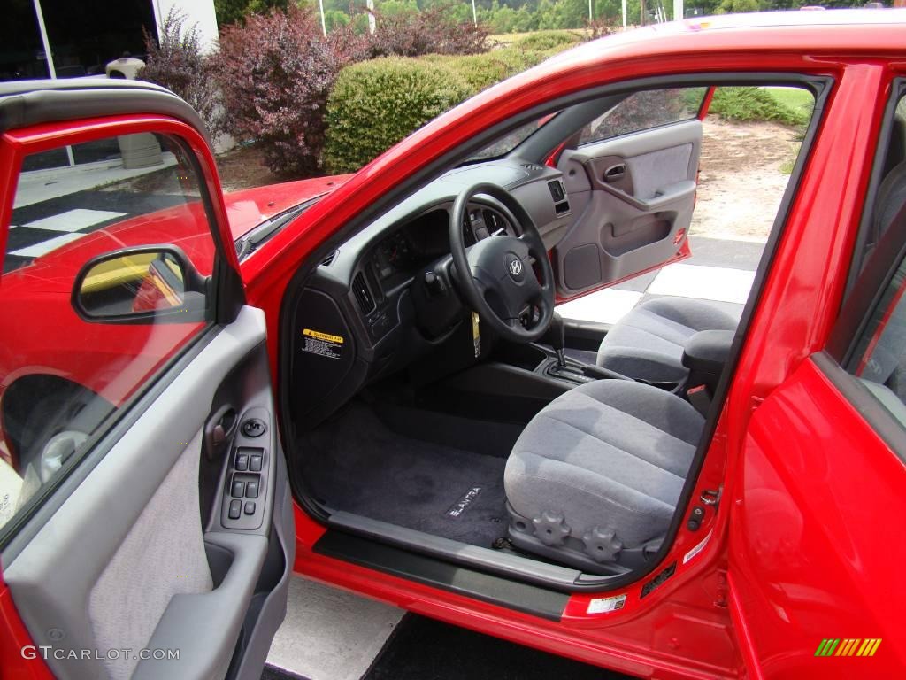 2004 Elantra GLS Sedan - Rally Red / Gray photo #10