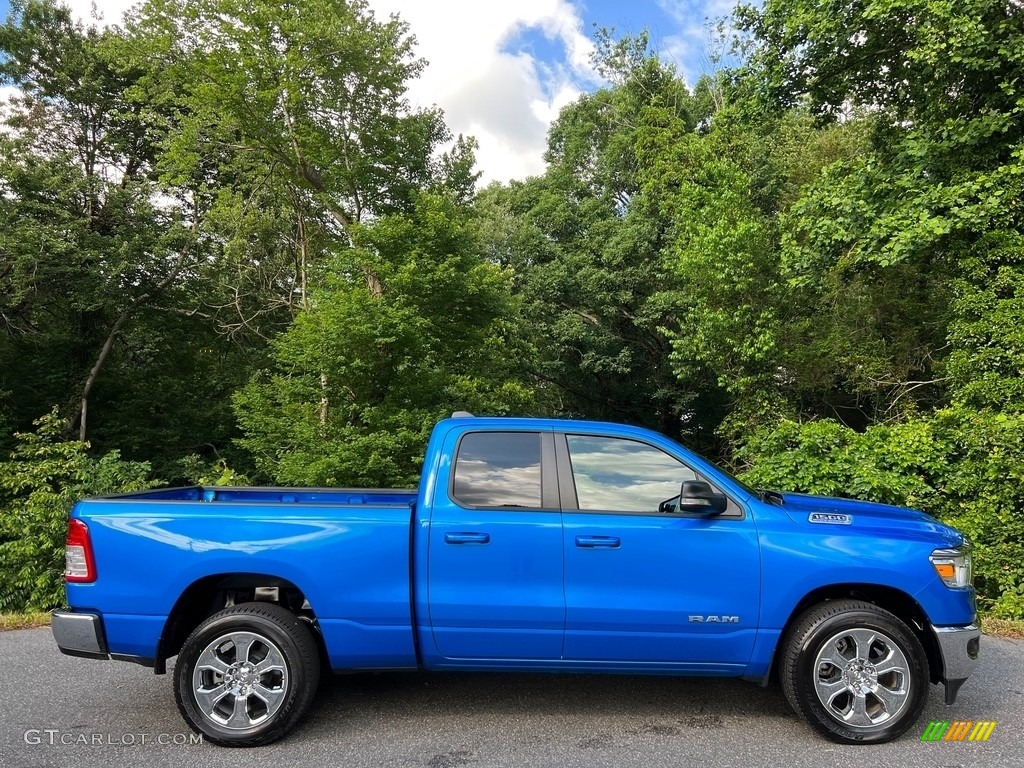 2022 1500 Big Horn Quad Cab 4x4 - Hydro Blue Pearl / Black photo #5