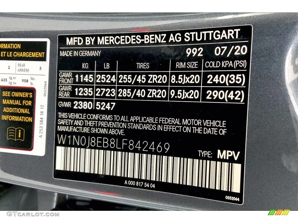 2020 Mercedes-Benz GLC 300 4Matic Coupe Color Code Photos