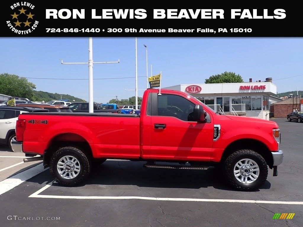 2021 F250 Super Duty XL Regular Cab 4x4 - Race Red / Medium Earth Gray photo #1