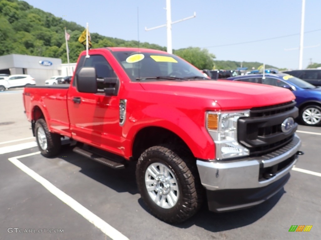 2021 F250 Super Duty XL Regular Cab 4x4 - Race Red / Medium Earth Gray photo #2