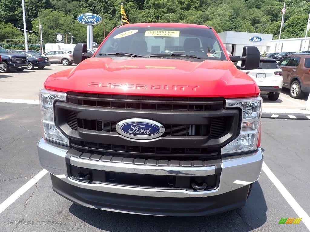 2021 F250 Super Duty XL Regular Cab 4x4 - Race Red / Medium Earth Gray photo #3