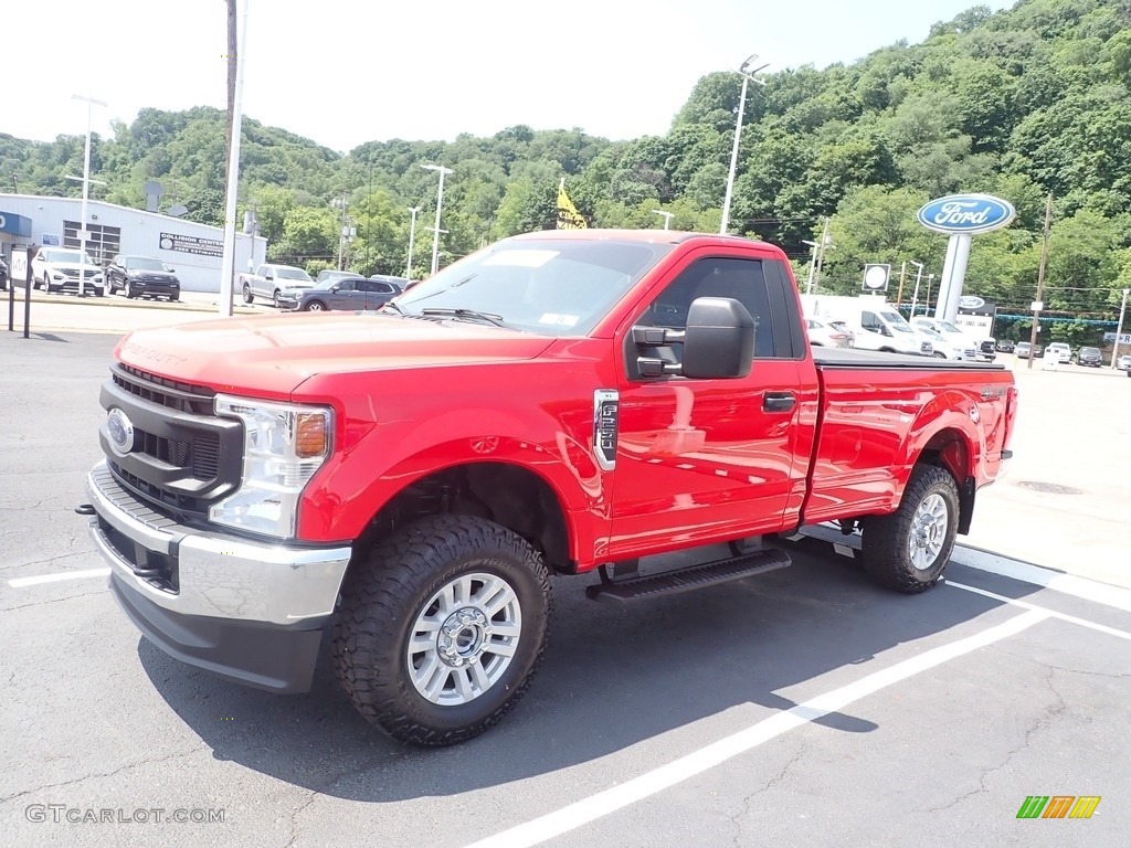 2021 F250 Super Duty XL Regular Cab 4x4 - Race Red / Medium Earth Gray photo #4
