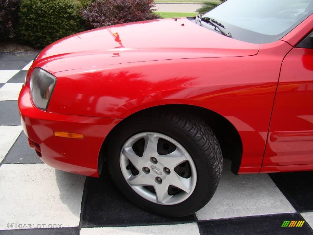 2004 Elantra GLS Sedan - Rally Red / Gray photo #23