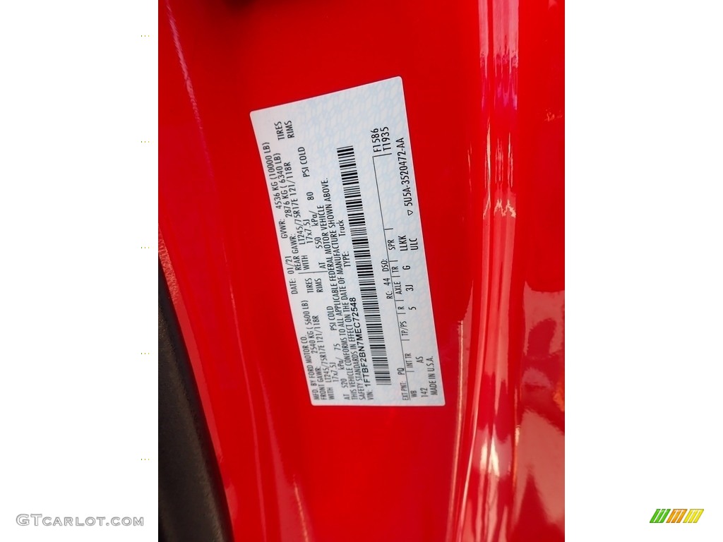 2021 F250 Super Duty XL Regular Cab 4x4 - Race Red / Medium Earth Gray photo #25