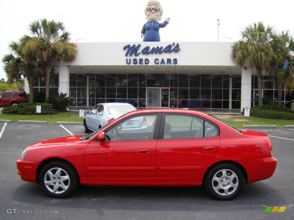 2004 Elantra GLS Sedan - Rally Red / Gray photo #30