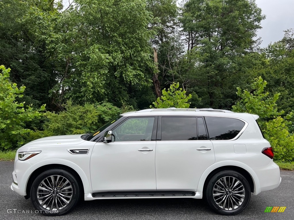 Moonstone White 2021 Infiniti QX80 Sensory AWD Exterior Photo #146153598