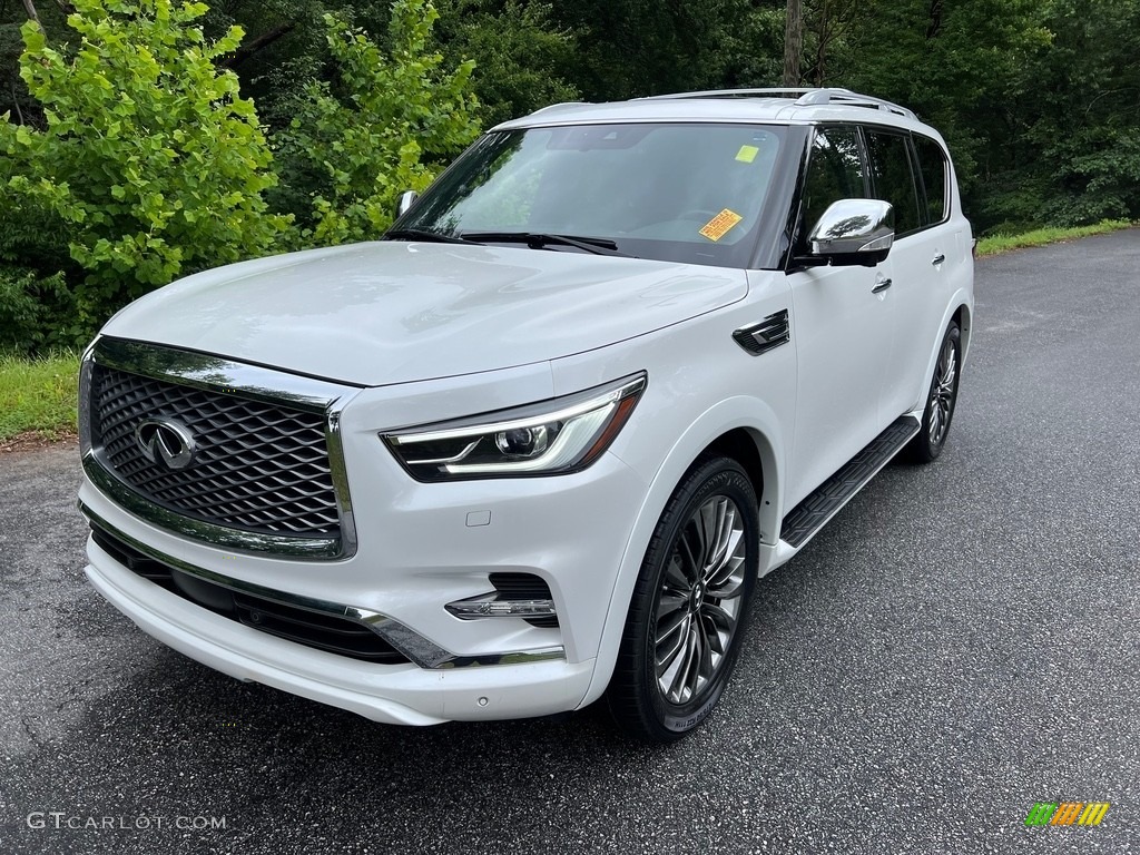Moonstone White 2021 Infiniti QX80 Sensory AWD Exterior Photo #146153647