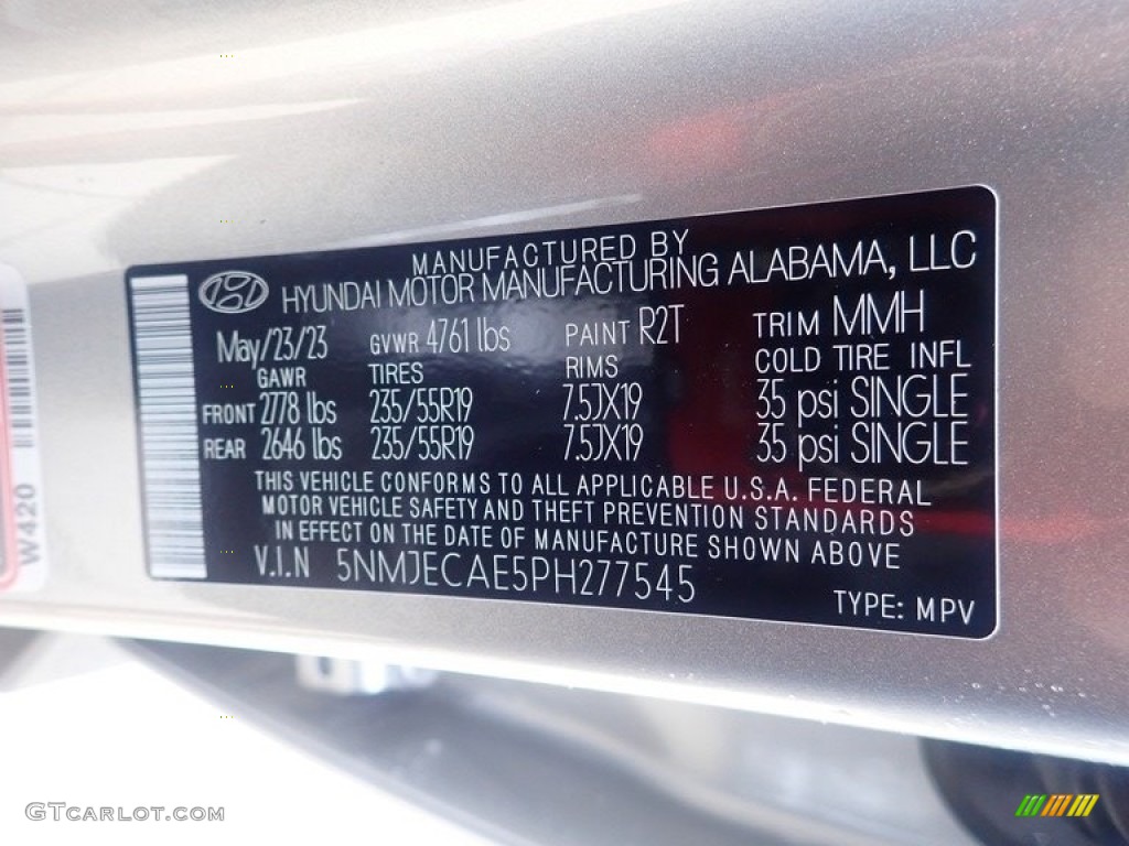 2023 Tucson Color Code R2T for Shimmering Silver Photo #146153742