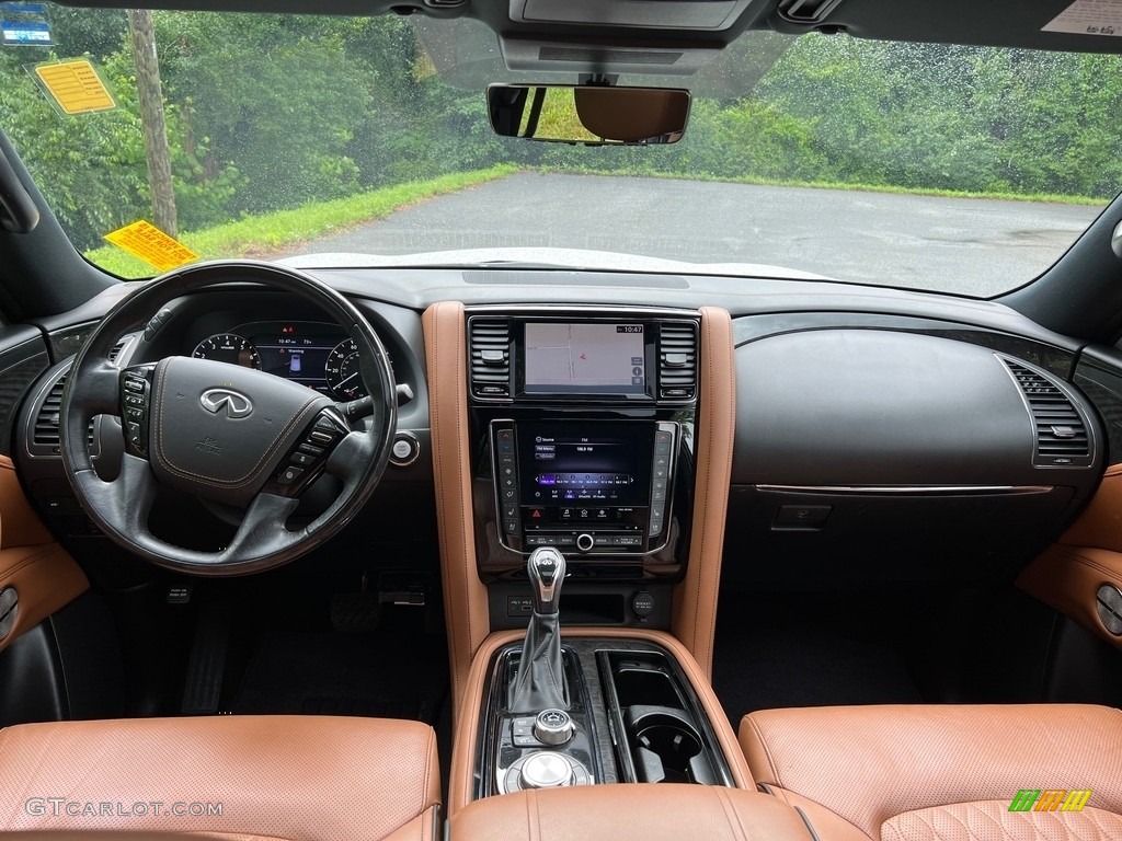 2021 QX80 Sensory AWD - Moonstone White / Saddle Brown photo #21