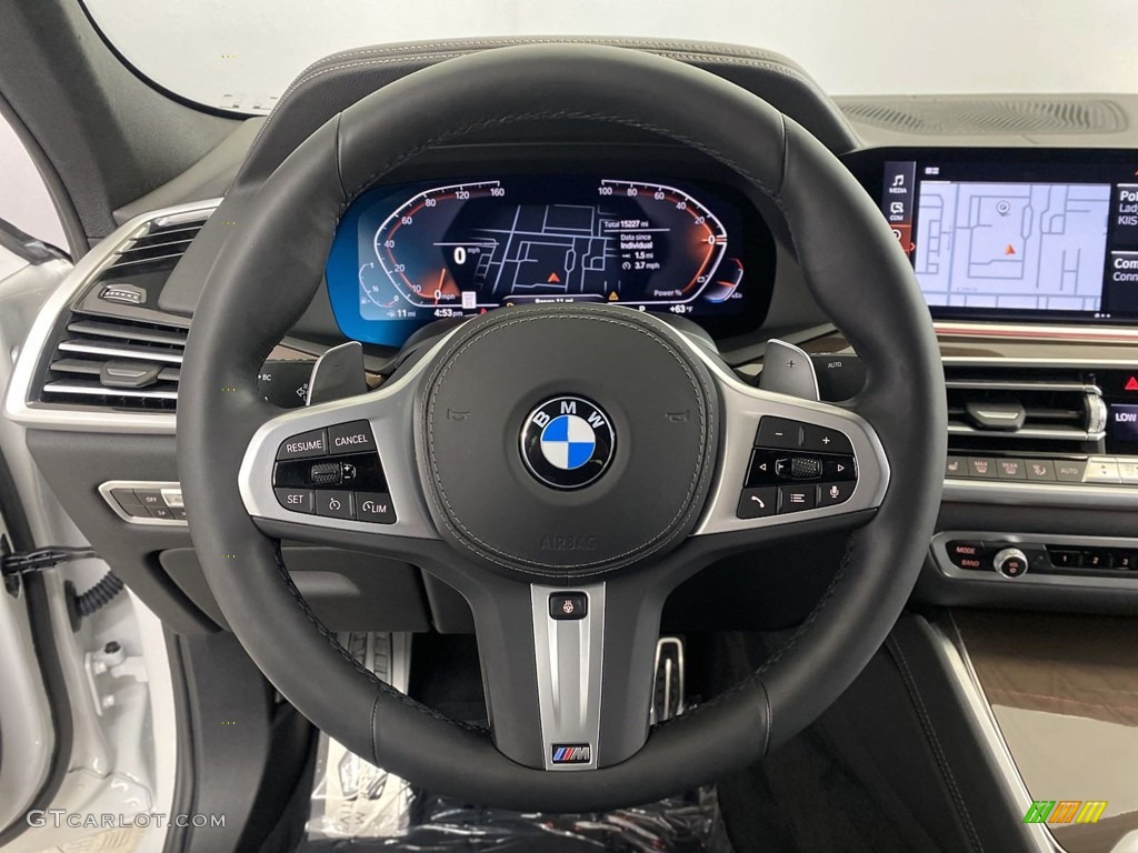 2022 BMW X6 xDrive40i Black Steering Wheel Photo #146155302