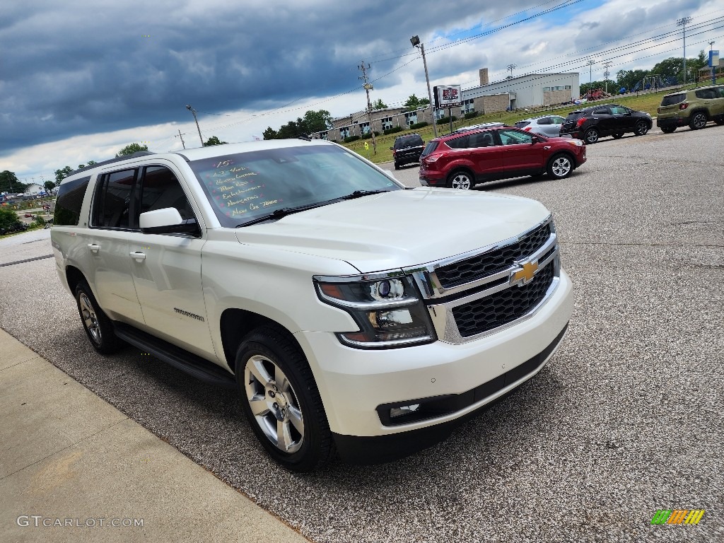 2015 Suburban LT 4WD - White Diamond Tricoat / Cocoa/Dune photo #4