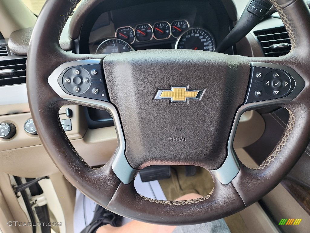 2015 Chevrolet Suburban LT 4WD Cocoa/Dune Steering Wheel Photo #146157774
