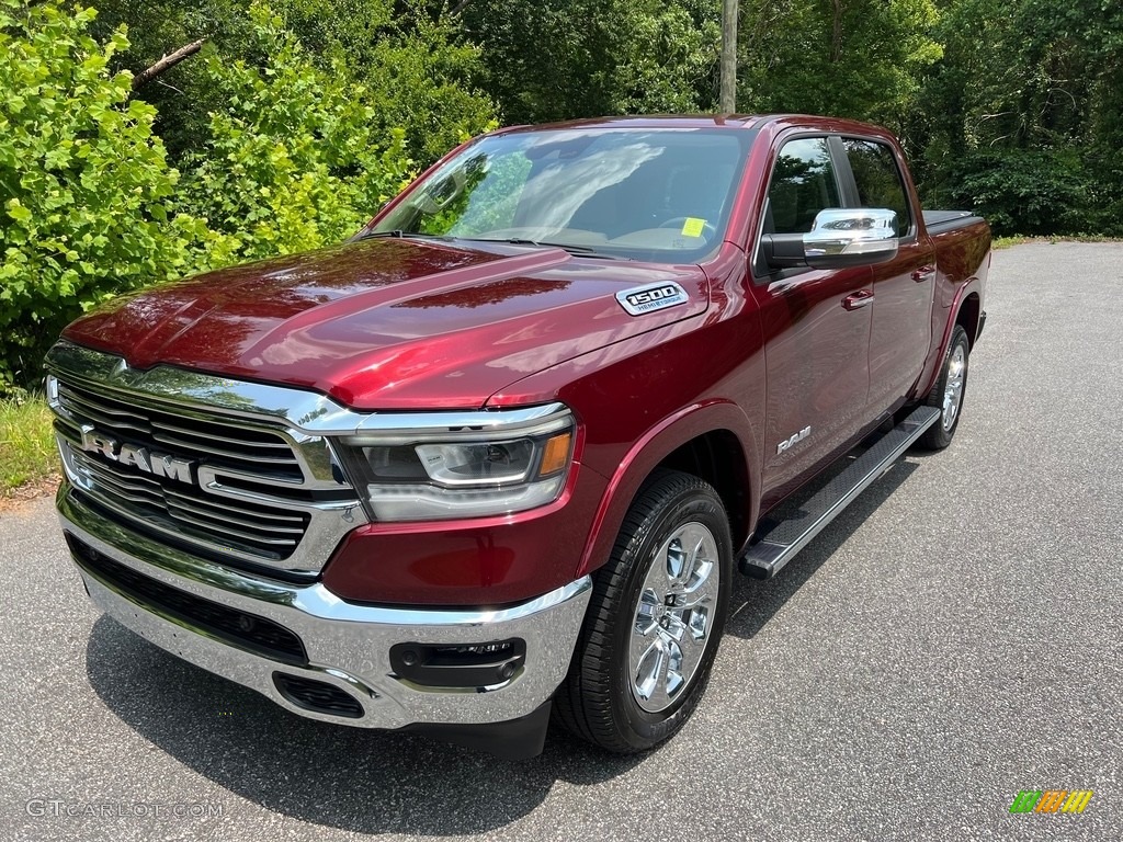 2021 1500 Laramie Crew Cab 4x4 - Delmonico Red Pearl / Light Frost Beige/Mountain Brown photo #2