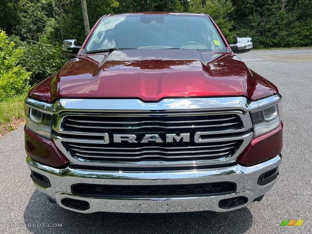2021 1500 Laramie Crew Cab 4x4 - Delmonico Red Pearl / Light Frost Beige/Mountain Brown photo #3