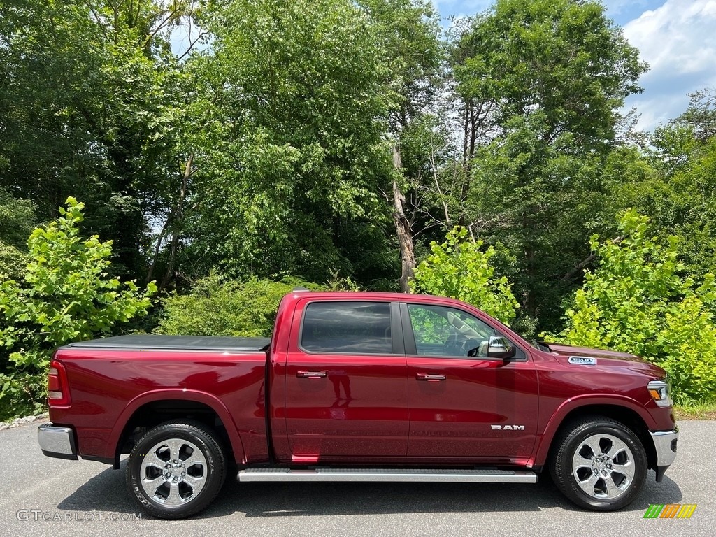 Delmonico Red Pearl 2021 Ram 1500 Laramie Crew Cab 4x4 Exterior Photo #146159235