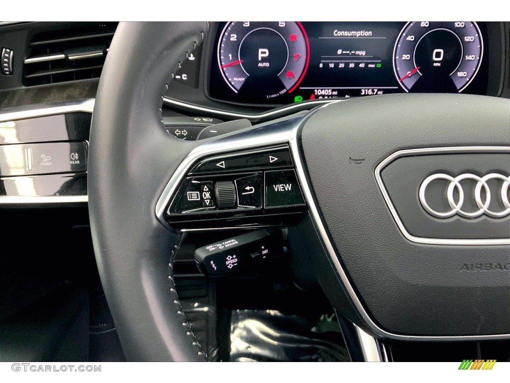 2019 Audi A7 Premium Plus quattro Black Steering Wheel Photo #146159373