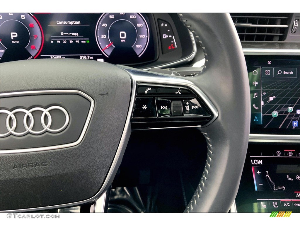2019 Audi A7 Premium Plus quattro Black Steering Wheel Photo #146159403