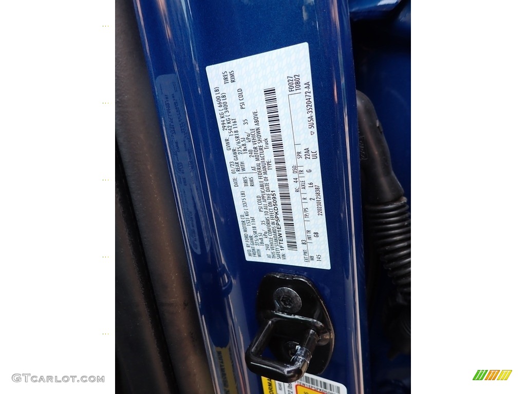 2023 F150 Color Code B3 for Atlas Blue Metallic Photo #146161218