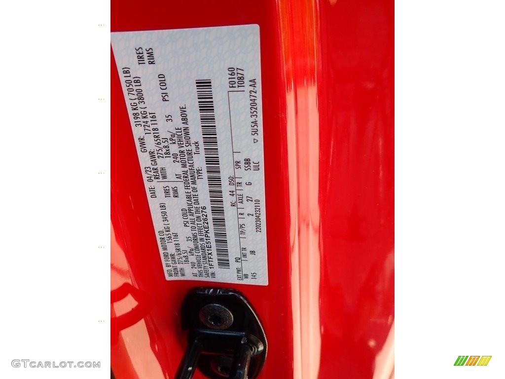 2023 F150 Color Code PQ for Race Red Photo #146161677