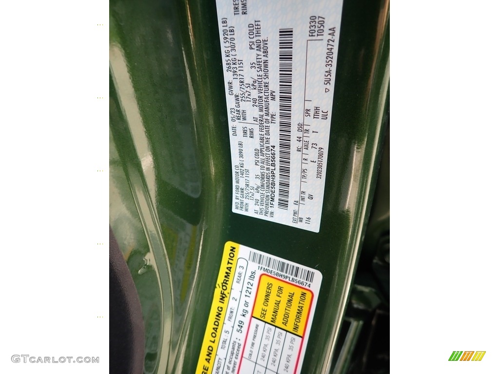 2023 Bronco Color Code FA for Eruption Green Metallic Photo #146162670