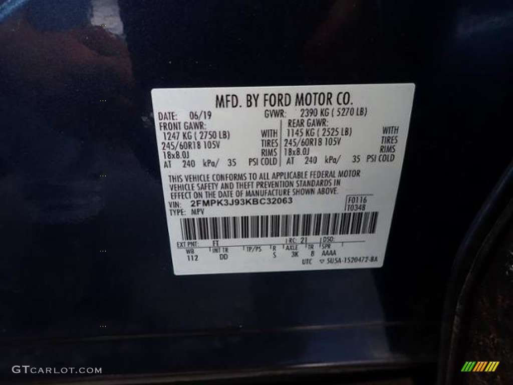 2019 Edge SEL - Blue Metallic / Dune photo #40