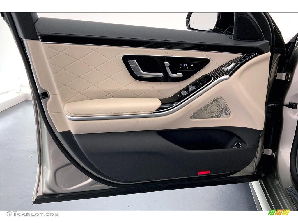 2022 Mercedes-Benz S 580 4Matic Sedan Macchiato Beige/Magma gray Door Panel Photo #146165428