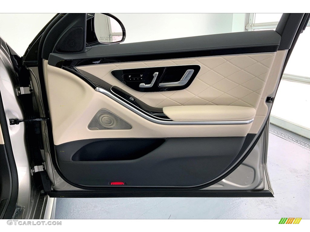 2022 Mercedes-Benz S 580 4Matic Sedan Macchiato Beige/Magma gray Door Panel Photo #146165460