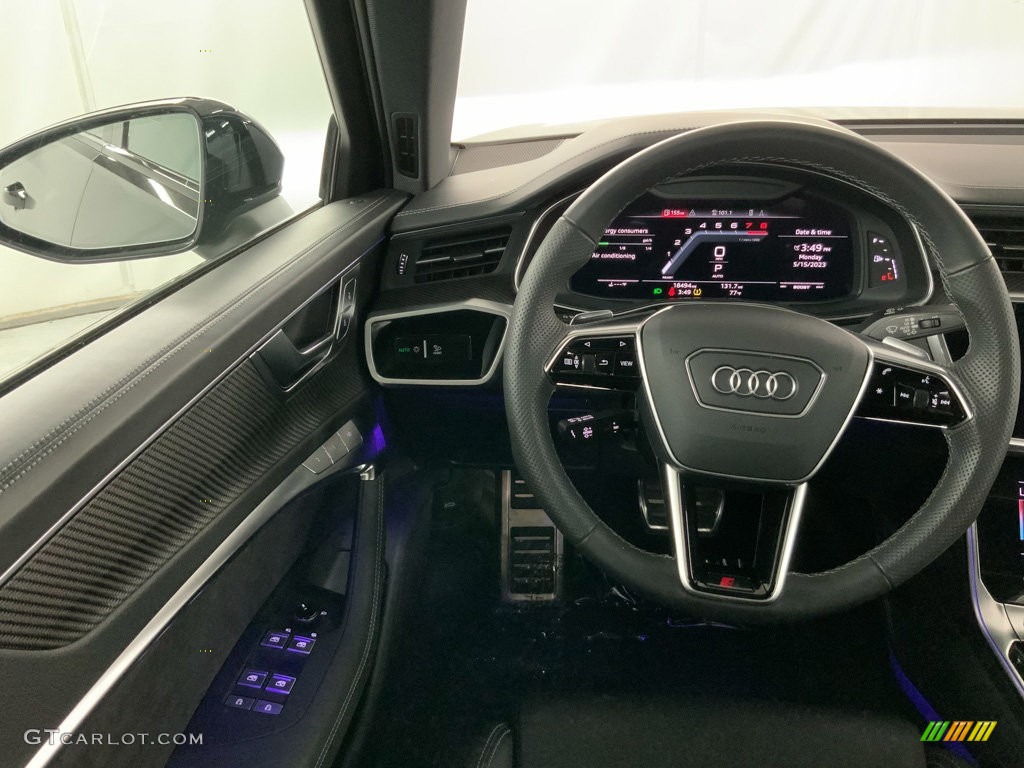 2021 Audi S6 Premium Plus quattro Black Steering Wheel Photo #146166168