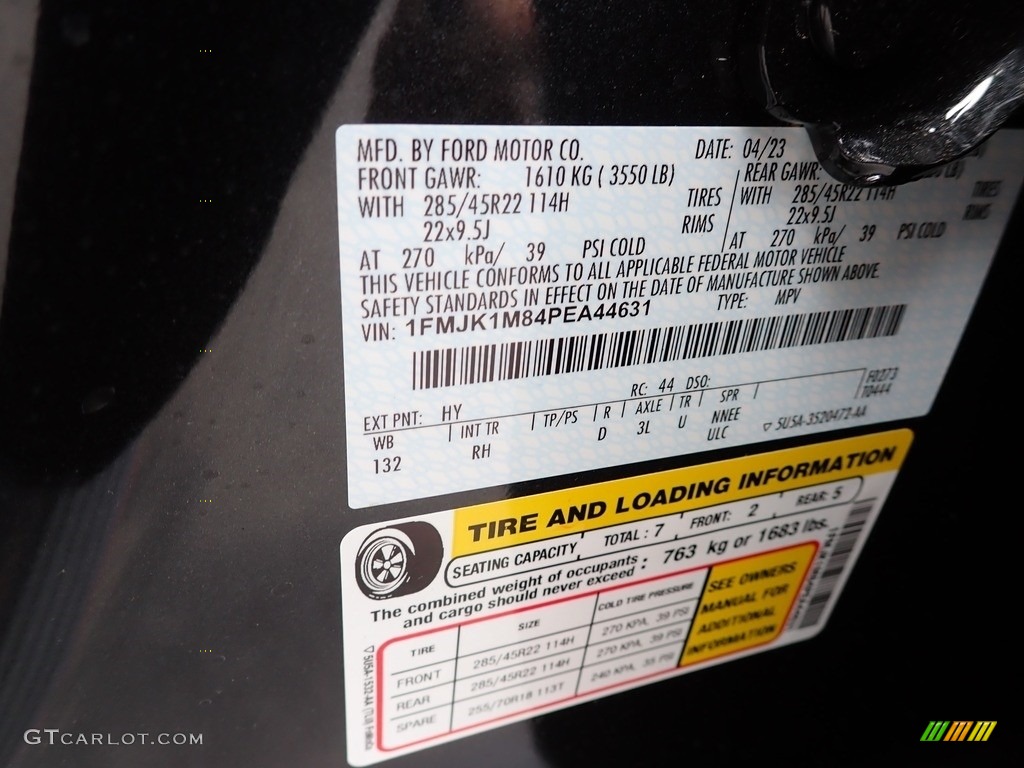2023 Ford Expedition Platinum Max 4x4 Color Code Photos