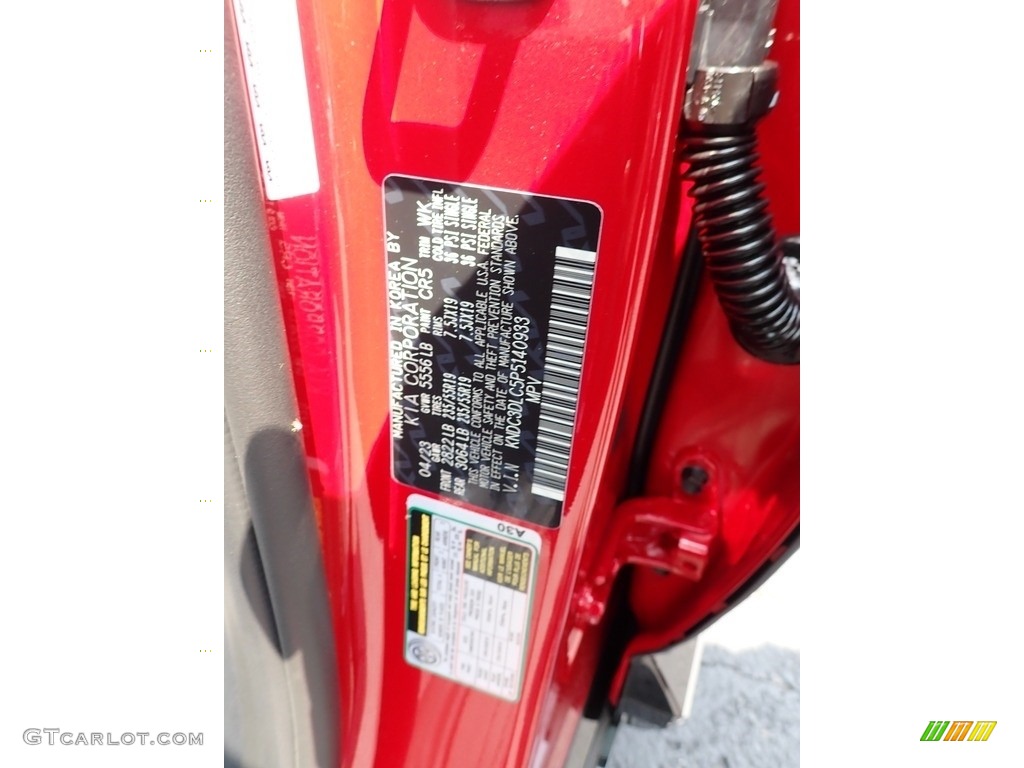 2023 EV6 Color Code CR5 for Runway Red Photo #146166525