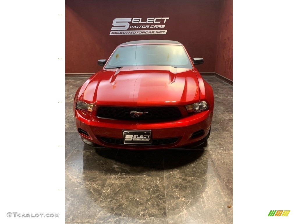 2012 Mustang V6 Premium Convertible - Red Candy Metallic / Saddle photo #2