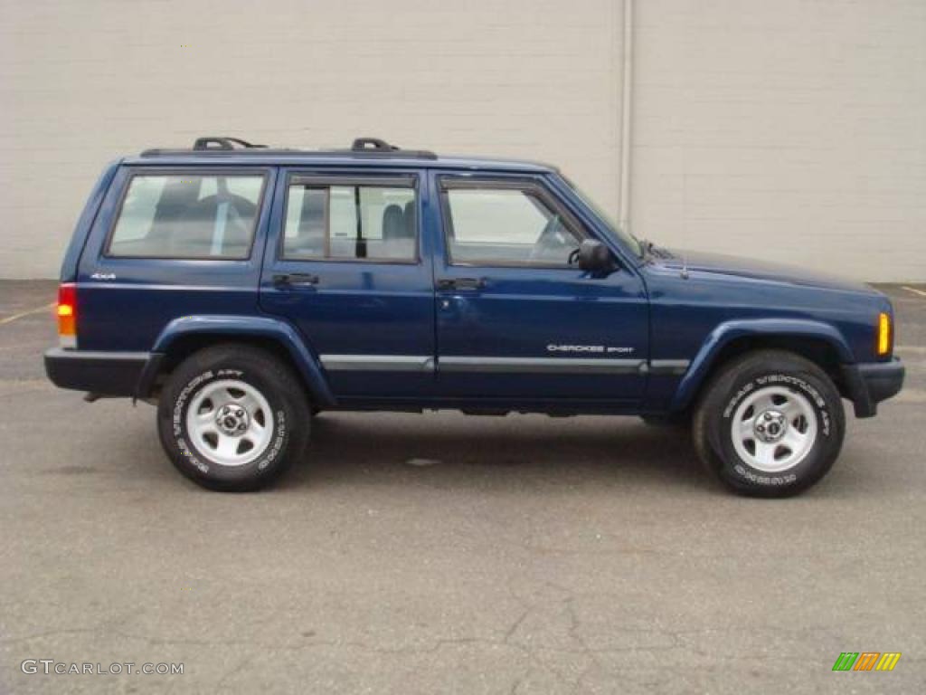 2000 Cherokee Sport 4x4 - Patriot Blue Pearl / Agate Black photo #5