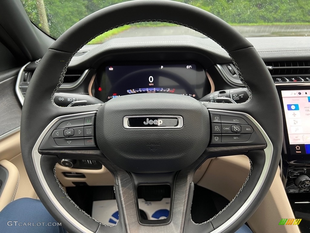 2023 Jeep Grand Cherokee L Limited 4x4 Wicker Beige/Global Black Steering Wheel Photo #146172828