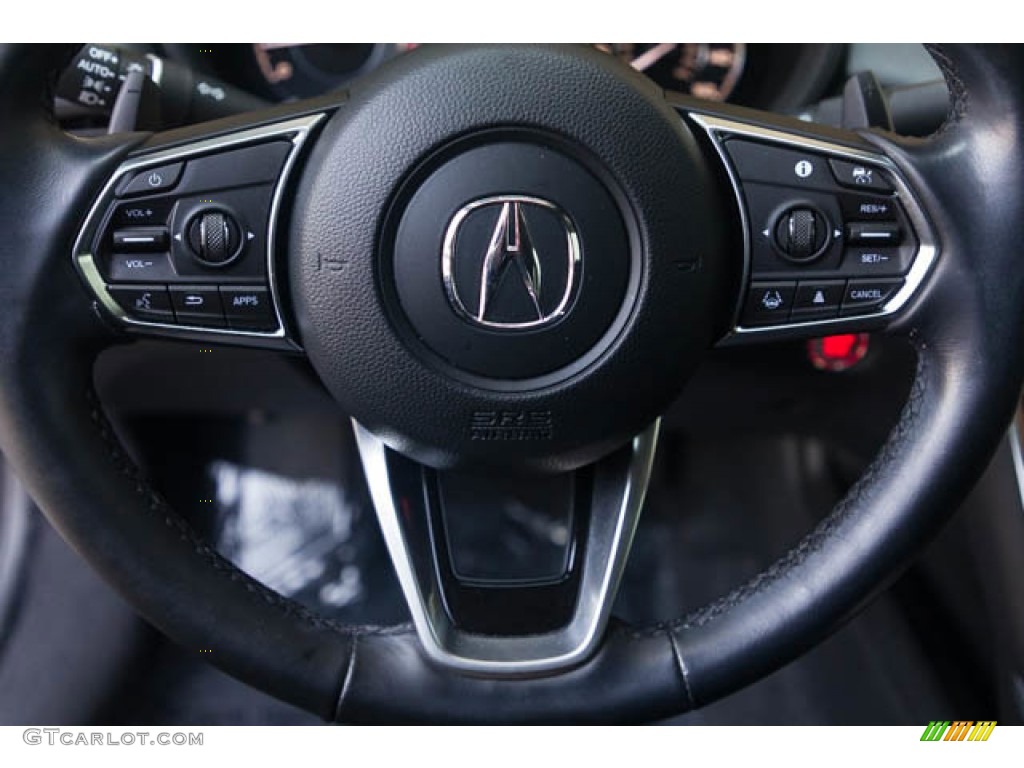 2021 Acura TLX Technology Sedan Ebony Steering Wheel Photo #146173596