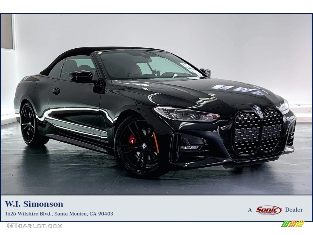 2021 4 Series 430i Convertible - Black Sapphire Metallic / Tacora Red photo #1