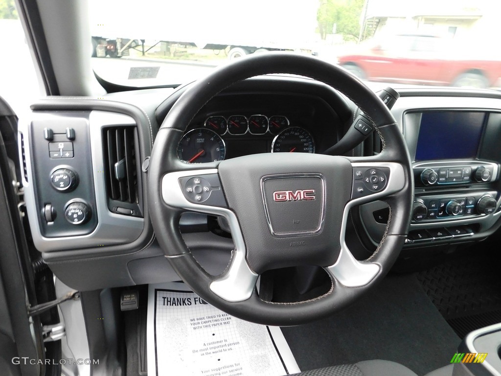 2019 GMC Sierra 1500 Limited SLE Double Cab 4WD Jet Black Steering Wheel Photo #146174958